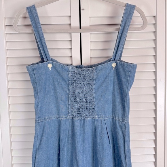 Levi’s Light Neppy Chambray Cotton Linen Overall Sundress Blue Size 0/XS - Picture 6 of 11